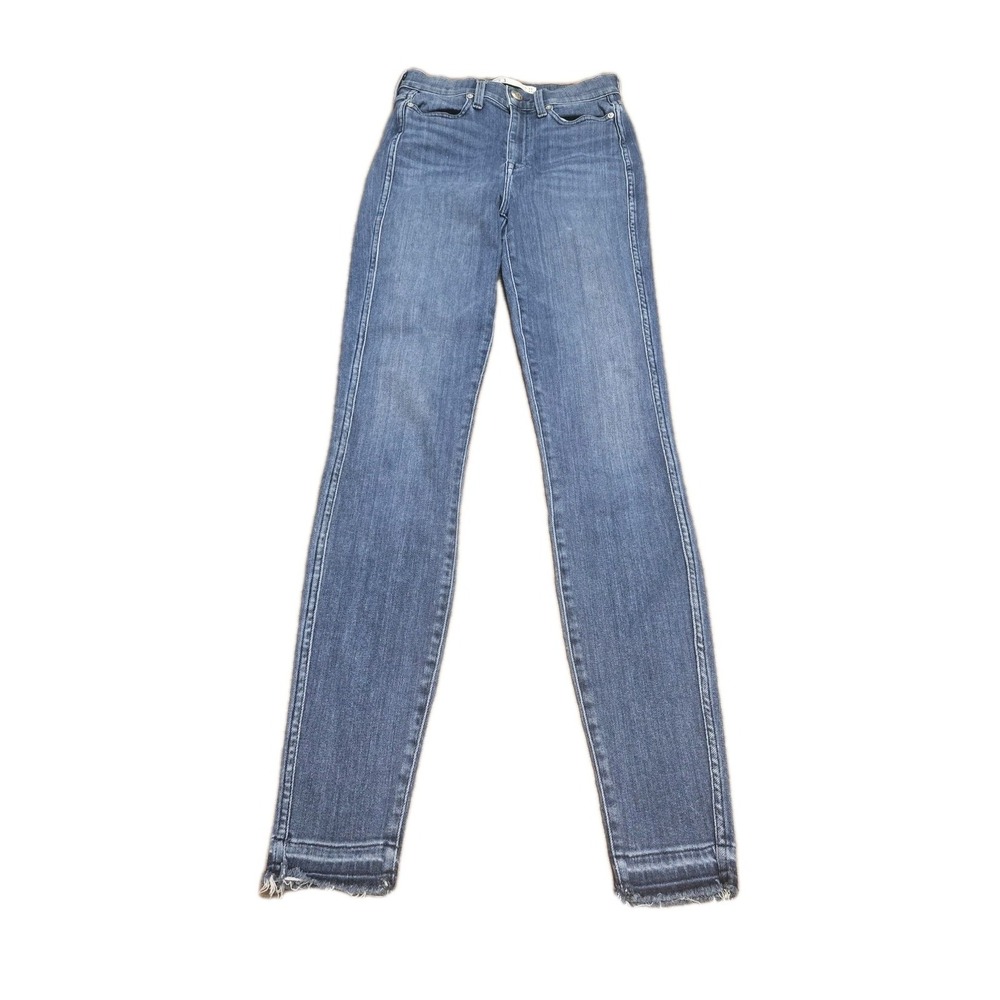 AYR Skinny Jeans Womens 26 Blue The Riser High Rise Raw Hem Stretch Denim